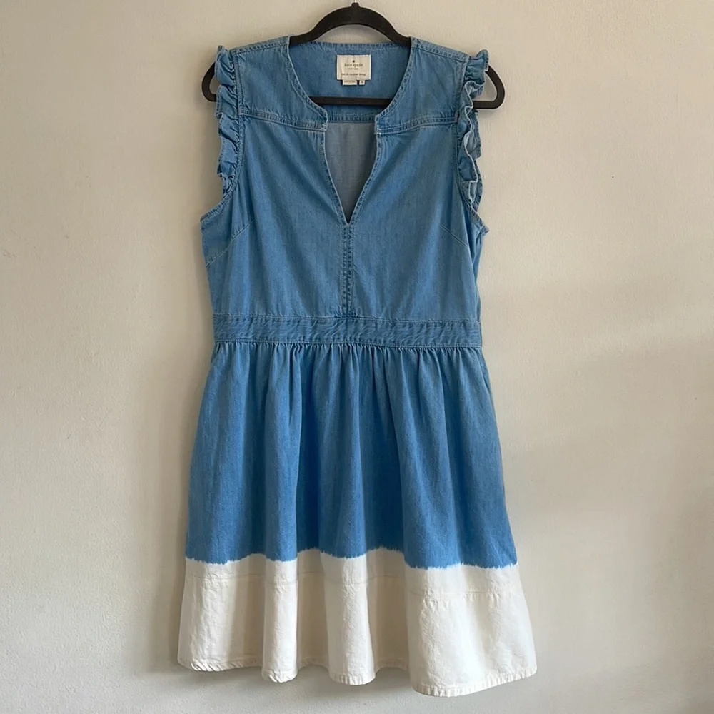 Kate Spade Dip Dye Denim Dress | Size 12 - Picture 6 of 16